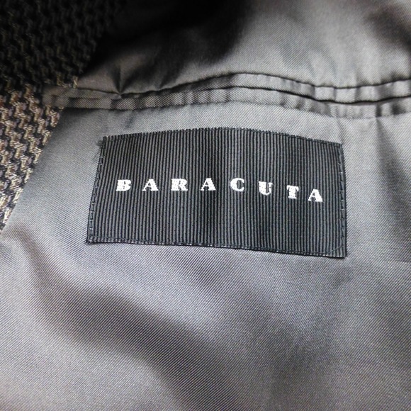 Baracuta Suit Jacket Mens 42R Brown Black Single Breasted Blazer Notch Lapel - Picture 5 of 14